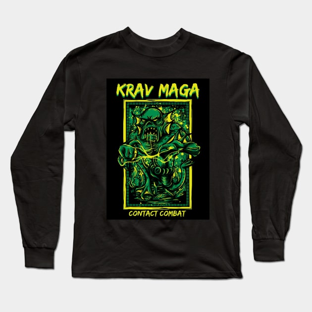 Cool Krav Maga Urban Style Monster Shirt For Men And Women Long Sleeve T-Shirt by loumed